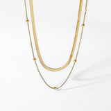 Claire – A simple gold double-row necklace with a modern shine