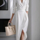 Émilie | Elegant Draped Midi Dress