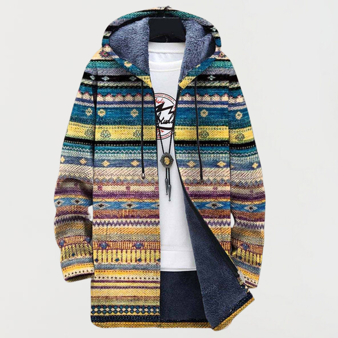 Aisling | Tribal Pattern Fringed Coat