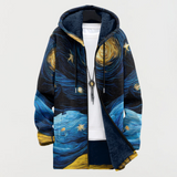 Áine | Hooded Jacket with Starry Sky Pattern