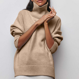 Katrielle - Comfortable Light Blue Roll Neck Jumper