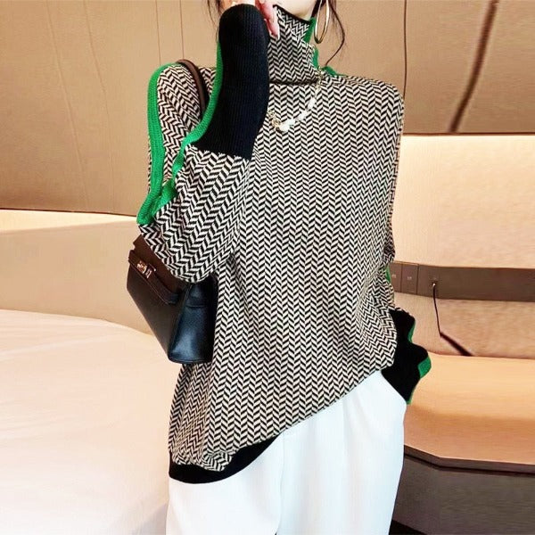 Éléonore | Luxe Chevron Roll Neck