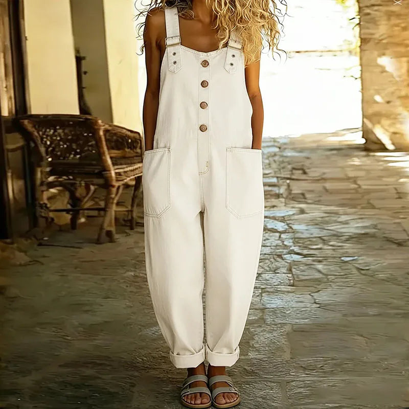 Maïwenn | Vintage Cotton Soft Denim Effect Dungarees