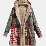 Scarlet - Burgundy Geometry Sherpa Coat