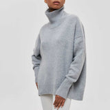 Katrielle - Comfortable Light Blue Roll Neck Jumper
