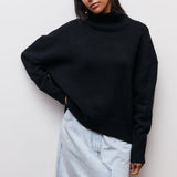 Katrielle - Comfortable Light Blue Roll Neck Jumper