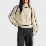 Julia - Brown High Neck Jumper
