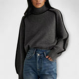 Julia - Brown High Neck Jumper
