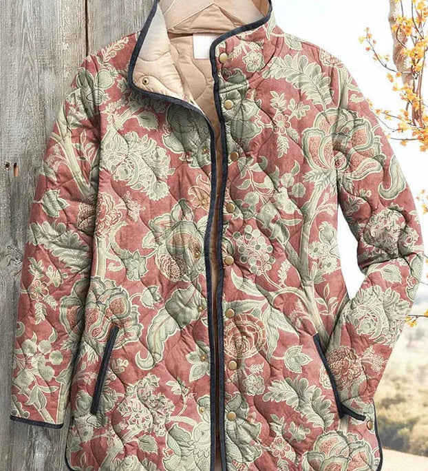 Vlasta – Quilted Jacket with Floral Pattern