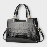 Emilie | Glossy Crocodile Leather Handbag