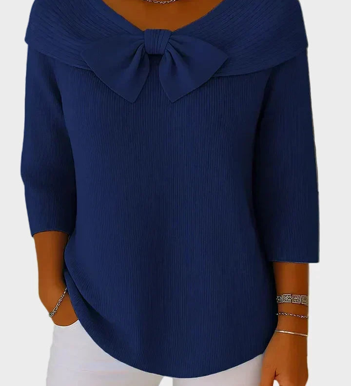 Aline - Soft and Elegant Jumper with Bow