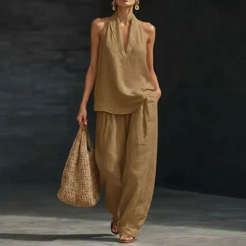 Ainhoa | Two-Piece Textured Linen Set