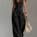 Octavie | Loose Denim Jumpsuit