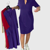 Caroline | Plain V-Neck Dress
