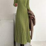 Sarah | Comfortable Cable Knit Maxi Dress