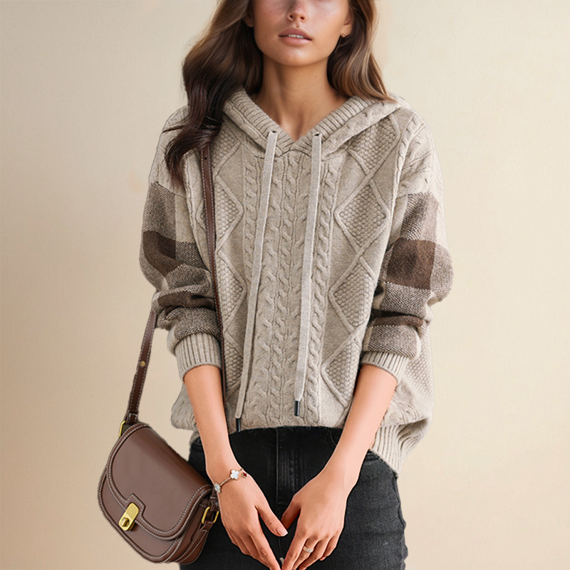 Julie | Cable Knit Hoodie
