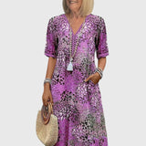 Yvonna | Elegant Floral Midi Dress