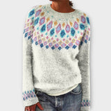 Devyn - Petrol corduroy jumper with Norwegian pattern