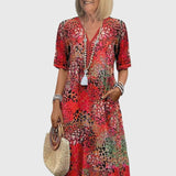 Yvonna | Elegant Floral Midi Dress
