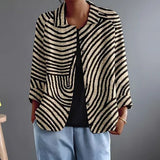 Hazel | Striped Open-Front Blazer