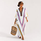 Sara Multicoloured White Caftan