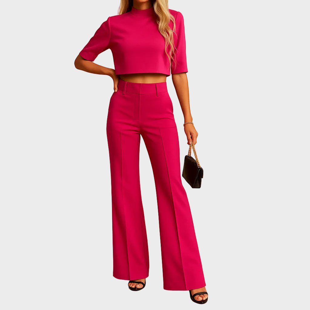 Mareen - Fitted Autumn Set with Top and Trousers for Women