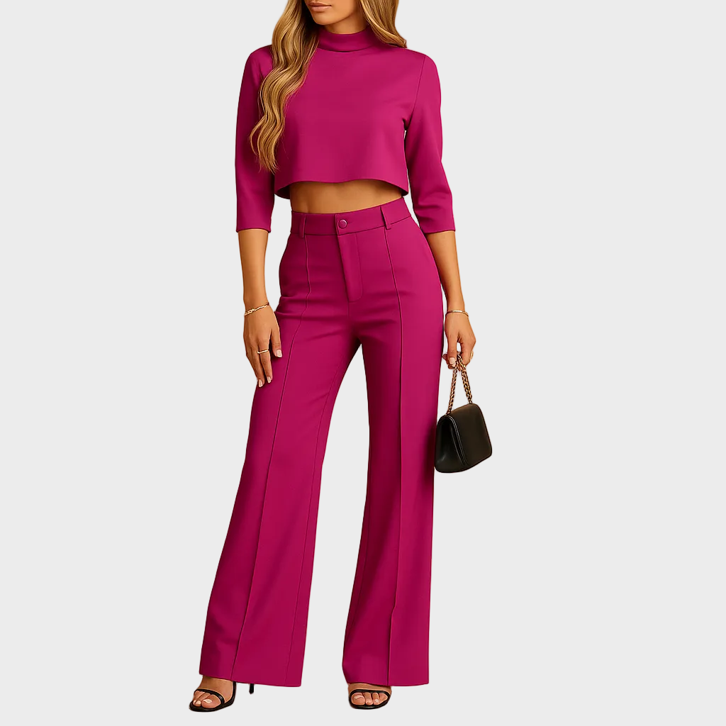 Mareen - Fitted Autumn Set with Top and Trousers for Women