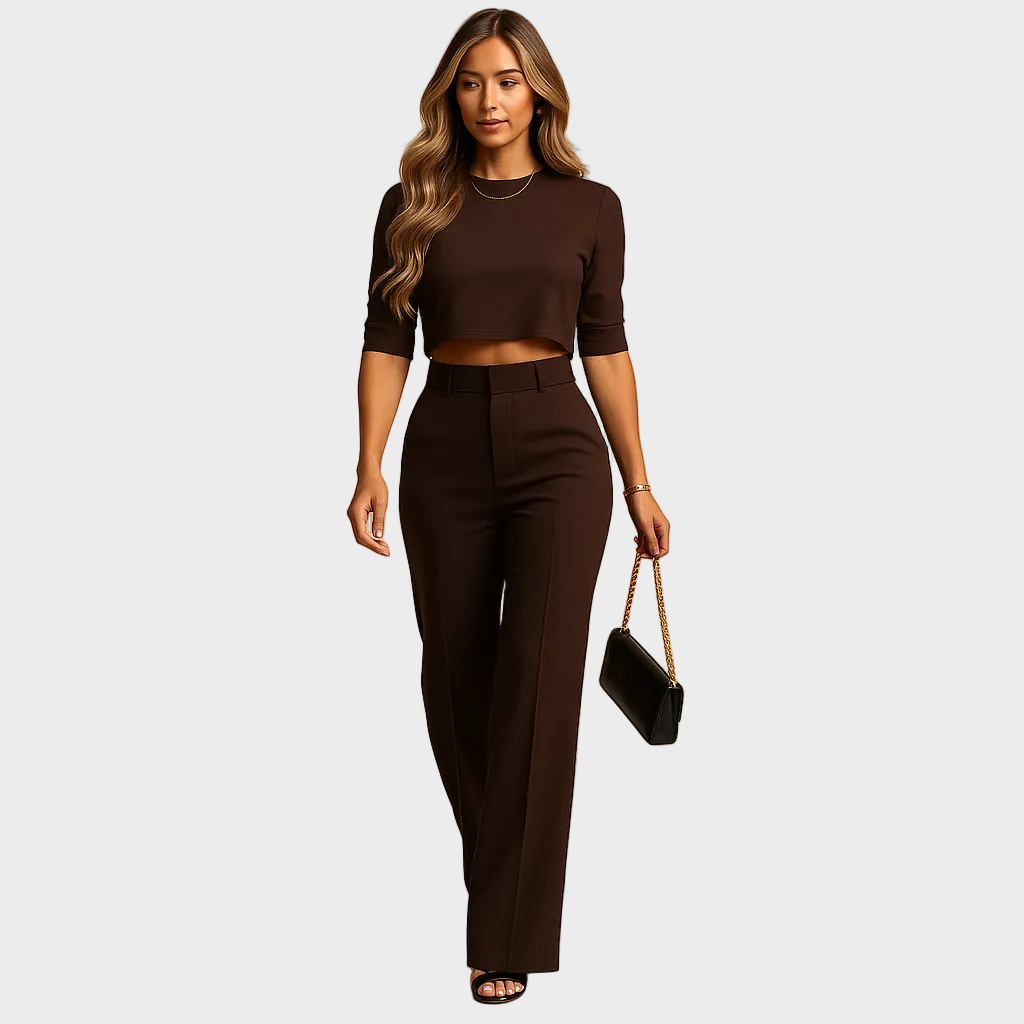 Mareen - Fitted Autumn Set with Top and Trousers for Women