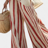 Vanessa - Elegant Red Striped Set