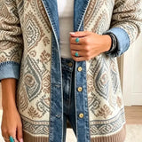 Johanna | Retro Denim Jacket with Boho Patchwork