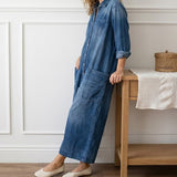 Anaïs | Vintage Denim Button-Up Jumpsuit