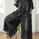 Anaïs | Vintage Denim Button-Up Jumpsuit