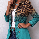 Emma | Ombre Ruffled Jacket with Leopard Print