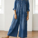 Anaïs | Vintage Denim Button-Up Jumpsuit