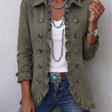 Olivia | Boho-Chic Floral Embroidered Utility Jacket with Ruffles