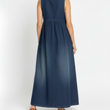 Capucine | Vintage Washed Denim Maxi Dress