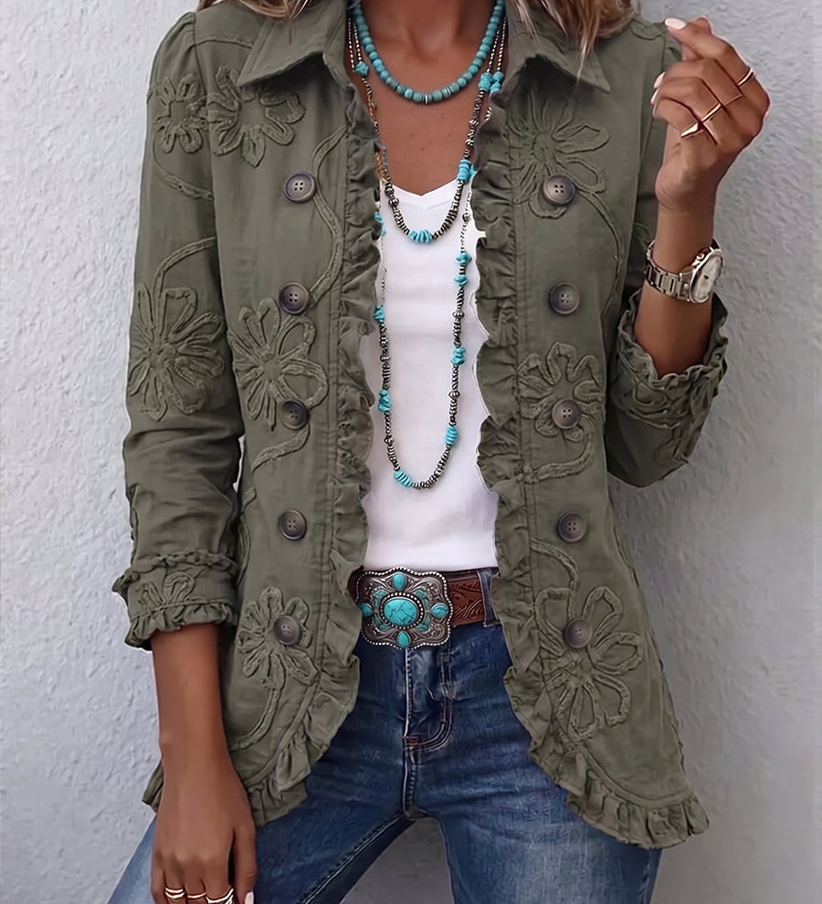 Coraleen | Floral Embroidered Utility Jacket
