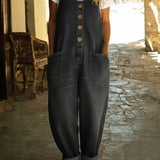 Lison | Vintage Washed Cotton Denim Dungarees