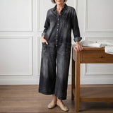 Anaïs | Vintage Denim Button-Up Jumpsuit