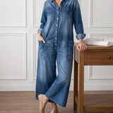 Anaïs | Vintage Denim Button-Up Jumpsuit